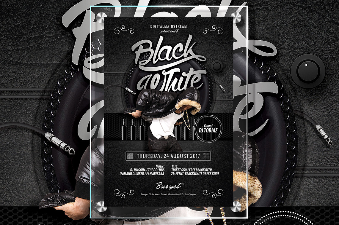 event flyer template black and white